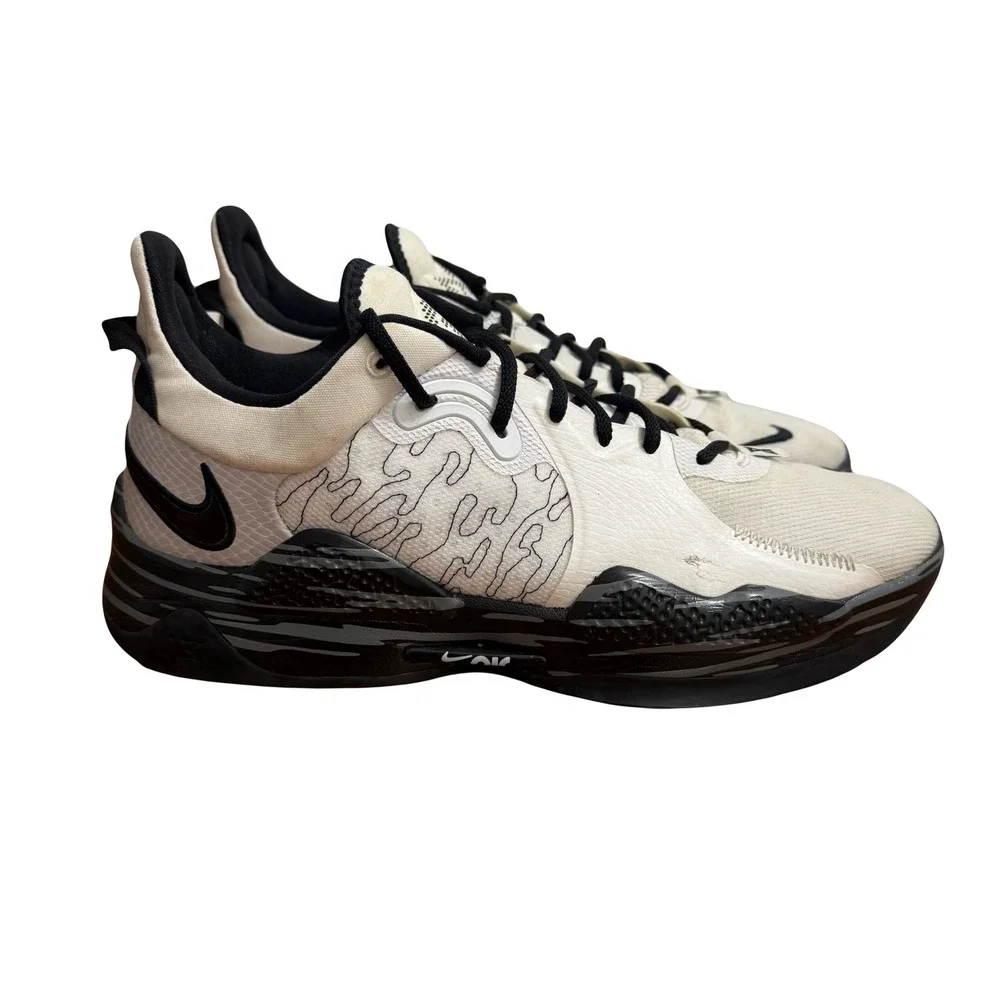 Nike PG 5 Mens White Black Basketball‎ Sneakers Shoes Size 13